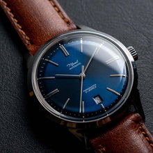 Load image into Gallery viewer, DIY Watchmaking Kit | Mosel with Date - Blue Vintage Dress Watch w/ Miyota 8215 or 8315