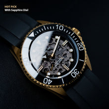 Load image into Gallery viewer, LIMITED - DIY Watchmaking Kit | 42mm NH70A Gold Dive Watch With Gold Sapphire Dial | DWC-D02S