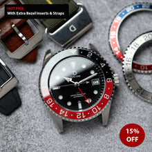 Load image into Gallery viewer, Modding_Starter_Combo_DIY_Kit_Bundle_42mm_Dive_GMT_Coke_Pepsi_and_Silver_steel_Bezel_Seiko_Automatic_GMT_movement_DWC-D03