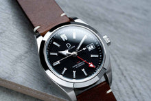 Load image into Gallery viewer, 24 hours GMT Chapter ring for DIY Watch Club Divers and Expedition Watch - Black with white Markers