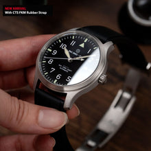Load image into Gallery viewer, DIY Watchmaking Kit | 40mm Pilot Watch With Date &amp; CTS FKM Rubber Strap | F01 (8215 or 8315 Miyota movement)