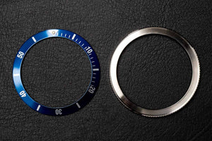 40mm red diver bezel bundle - 37.6mm Blue DWC Aluminum Diver Bezel Insert and 39mm coin edge bezel