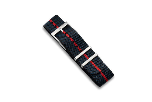 EONIQ Classic Nylon Strap - Navy x Black with Red centerline