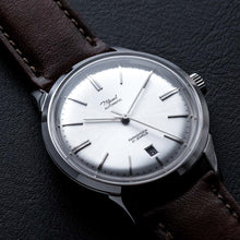 Load image into Gallery viewer, DIY Watchmaking Kit | 38.5mm Mosel with Date - Silver Vintage Dress Watch w/ Miyota 8215 or 8315 
