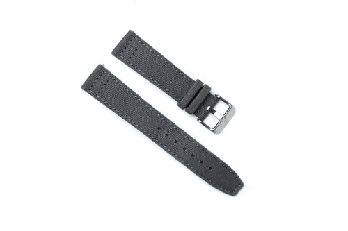 DIY WATCH CLUB Nylon Fabric Strap -- Dark Grey