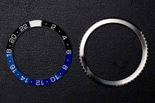 Load image into Gallery viewer, 41.5mm Bezel Bundle - Diver Ceramic Batman GMT Bezel Insert (Black &amp; Blue - Type B) &amp; 24-click Bi-directional Bezel