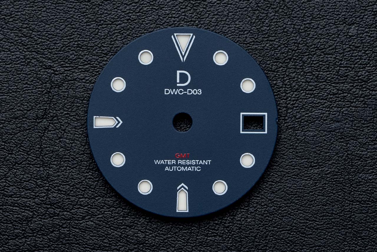 DWC D03 GMT Deep Blue Sandwich Lume Dial for TMI NH34