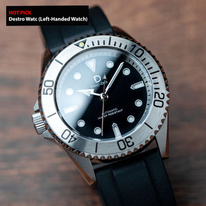42mm Destro - The Left-handed Dive Watch Kit  | D03 Sandwich Dial with BGW9 Lume