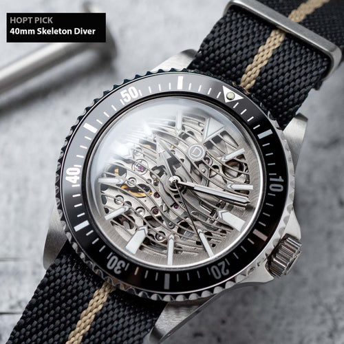 HOT PICK - 40mm Vintage Skeleton Dive Watch Kit (Seiko NH70) with tools and video instructions 
