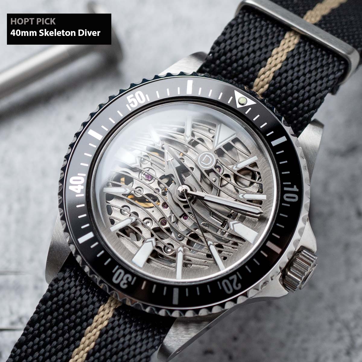 HOT PICK - 40mm Vintage Skeleton Dive Watch Kit (Seiko NH70) with tools and video instructions 