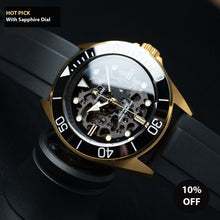 Load image into Gallery viewer, LIMITED - DIY Watchmaking Kit | 42mm NH70A Gold Dive Watch With Gold Sapphire Dial | DWC-D02S