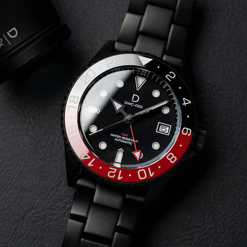 [LIMITED] DIY Watchmaking Kit | 42mm PVD GMT Coke Red-Black Dive Watch | Seiko Automatic GMT movement | DWC-D03
