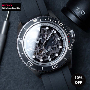 DIY Watchmaking Kit | 42mm NH70 Dive Watch With Sapphire Dial | DWC-D02S