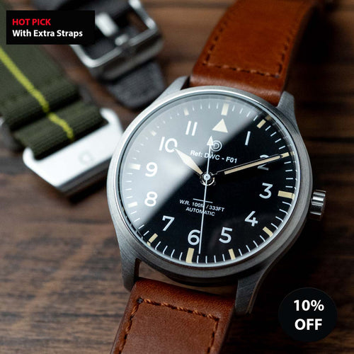 [Modding Starter Combo] DIY Watchmaking Kit | 40mm Pilot Watch with Sapphire Crystal & 2 Extra Strap (82S0 or 8315 Miyota movement) 
