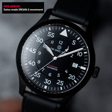 Load image into Gallery viewer, Swiss movement DIY Watch Kit | PVD Pilot Watch with Sellita SW200-2 &amp; CTS FKM Rubber Band | DWC Signature Master Aviator