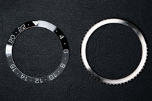 Load image into Gallery viewer, 41.5mm Bezel Bundle - Diver Ceramic Bezel Insert (Black &amp; Grey - Type B) &amp; Silver Bezel