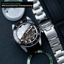 Load image into Gallery viewer, [Starter Bundle] 40mm Diver Kit | 40mm Diver With Second Hand Setting Assisting Tool and extra strap | Seiko NH70 - With Green Bezel Insert 