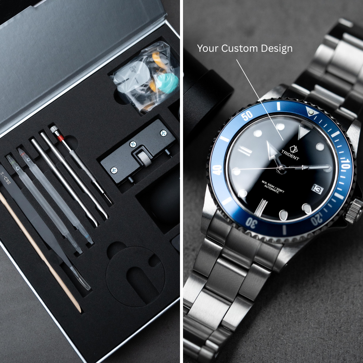 DIY Watchmaking Kit x eoniq
 - Customizable 40mm diver watchmaking kit
