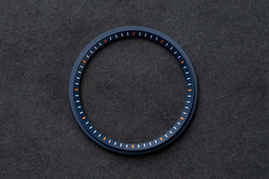 Chapter ring for DIY Watch Club divers - Blue with White & Orange Markers - diy watch club 