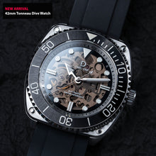Load image into Gallery viewer, DIY Watchmaking Kit | 42mm NH70 Dive Tonneau Watch With Crystal Dial | DWC-D02S
