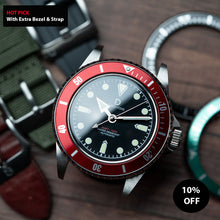 Load image into Gallery viewer, [Modding Combo] DIY Kit Bundle | 40mm Vintage Diver With 2 Extra Straps, Bezels and Bezel inserts | Seiko NH35 / NH38 / NH70