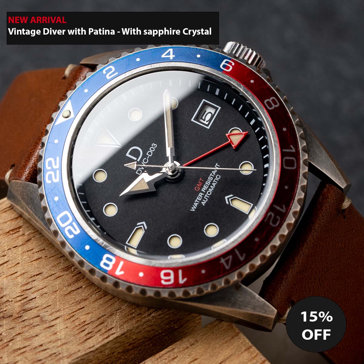 Plated 925 Silver 42mm PEPSI GMT Dive Watch kit | Vintage Diver with Patina | Aging experience | Seiko NH34