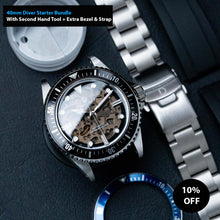 Load image into Gallery viewer, Starter Bundle] 40mm Diver Kit | 40mm Diver With Second Hand Setting Assisting Tool and extra strap, bezel &amp; insert | Seiko NH70
Regular price
