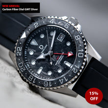 Load image into Gallery viewer, NEW ARRIVAL - 42mm GMT Dive Watchmaking Kit with Forge Carbon Fiber Dial &amp; Bezel Insert | Seiko NH34
