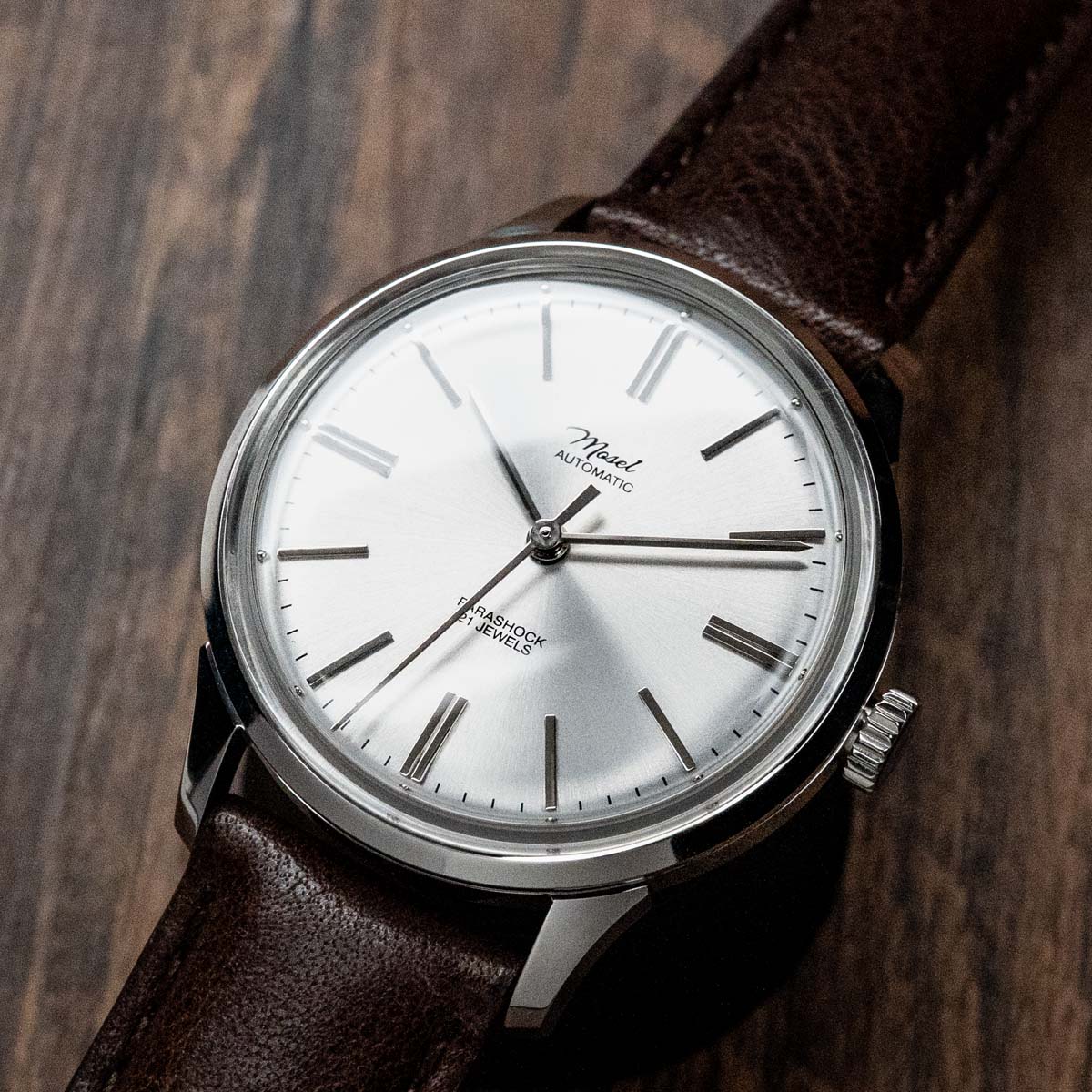 DIY Watchmaking Kit | 35mm Mosel - Silver Vintage Dress Watch w/ Miyota 82S0 or 8315