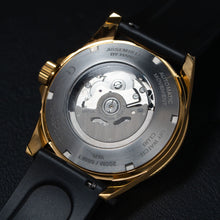 Load image into Gallery viewer, LIMITED - DIY Watchmaking Kit | 42mm NH70A Gold Dive Watch With Gold Sapphire Dial | DWC-D02S - case back
