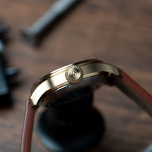 Load image into Gallery viewer, LIMITED - Bronze Pilot Watch kit | Aluminum Bronze Watch Case with brown leather strap