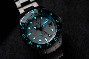 diy watch club - white coke gmt lume shot