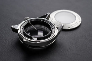 42mm DWC Diver Case - Knurled Bezel variant - Stainless Steel - Top Hat Sapphire Double Dome (DWC-CD-01)